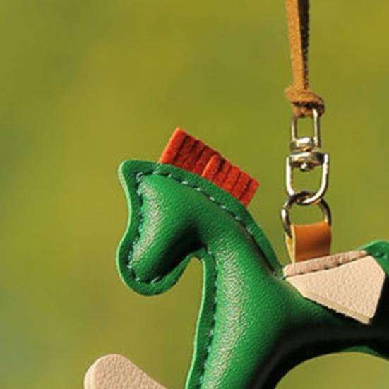 Yousheng Cute Pony Pendant Car Rearview Mirror Charm Elegant Faux Leather Hanging Ornament for Car Interior Decor Horse Lover Gift