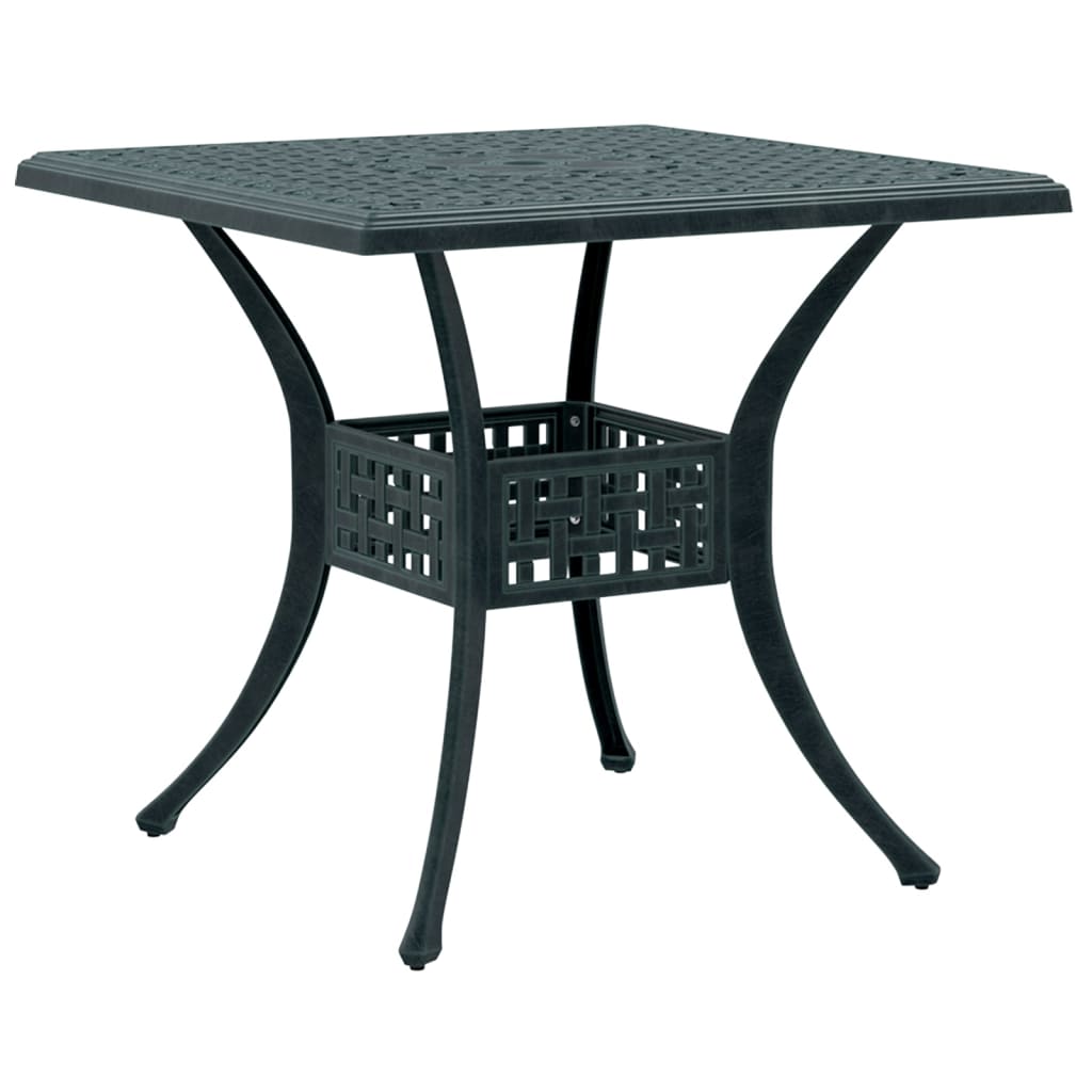 Garden Table Green 80x80x75 cm Cast Aluminium