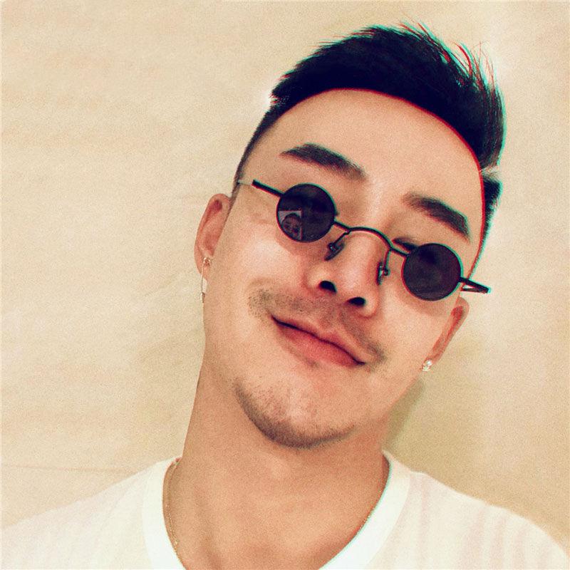 Солнцезащитные очки в стиле ретро Mini, круглые мужские очки с металлической оправой, маленькие круглые солнцезащитные очки с популярными цветными линзами, модные неполяризованные очки