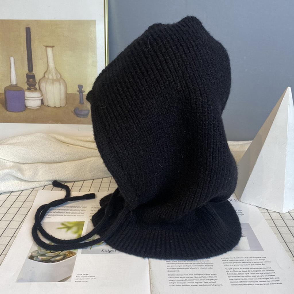 Вязаная шапка-худи для студентов, взрослых, ветрозащитная зимняя балаклава, шапка для защиты шеи с регулируемым размером, теплая шапка для велоспорта
