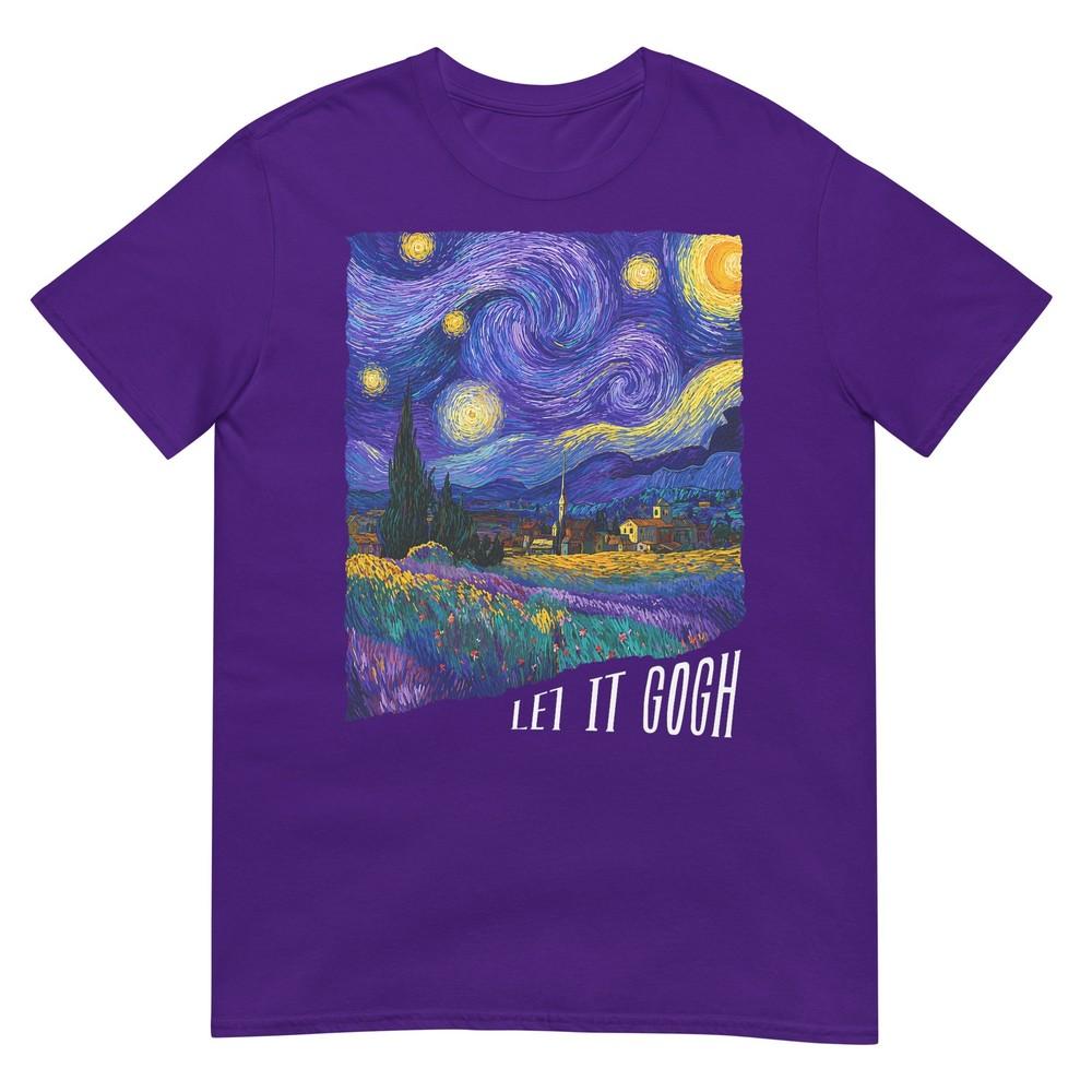 Let It Gogh Funny Vincent Van Gogh Starry Night Design Tshirt