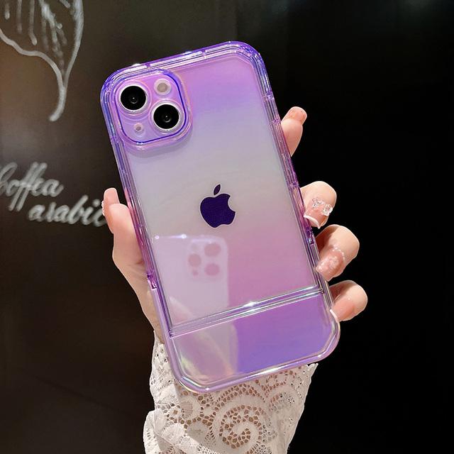 Чехол-держатель с лазерной подставкой Aurora для Iphone 13 12 11 Pro Max Xs Max Xr X 13pro 11, прозрачный противоударный бампер, задняя крышка