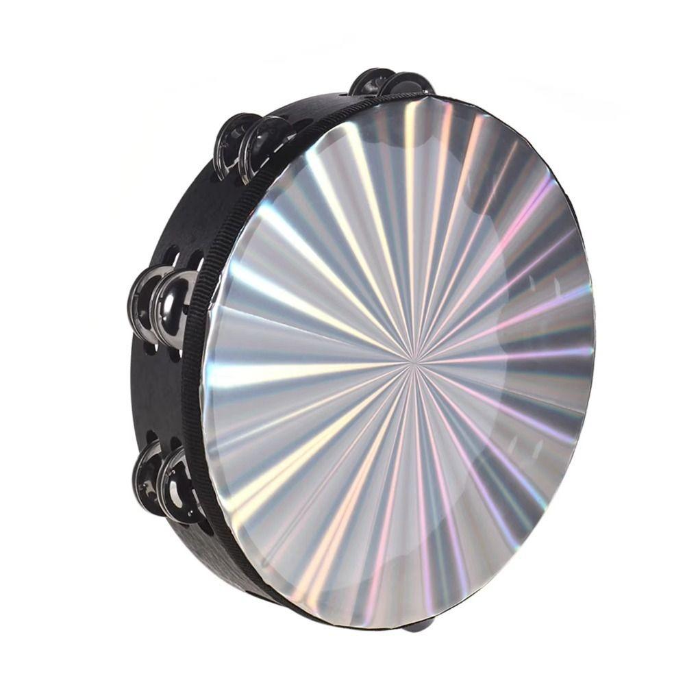 6/8/10 Inch Hand Drum Single/Double Row Tambourine Handbell  Musical Percussion Instrument