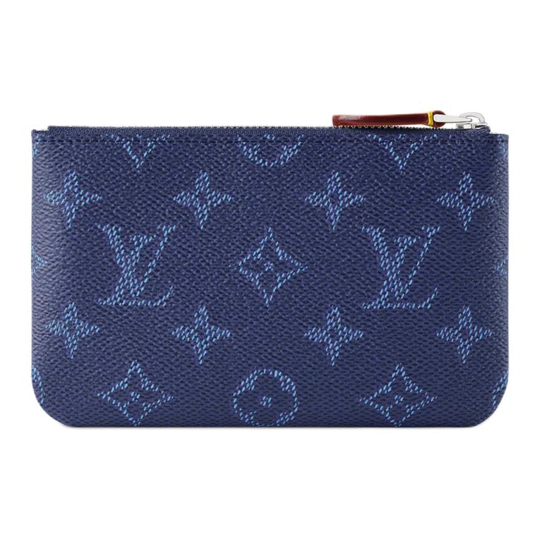 Louis Vuitton Key Pouch S Ocean Blue Monogram Canvas Men Pouches M27112