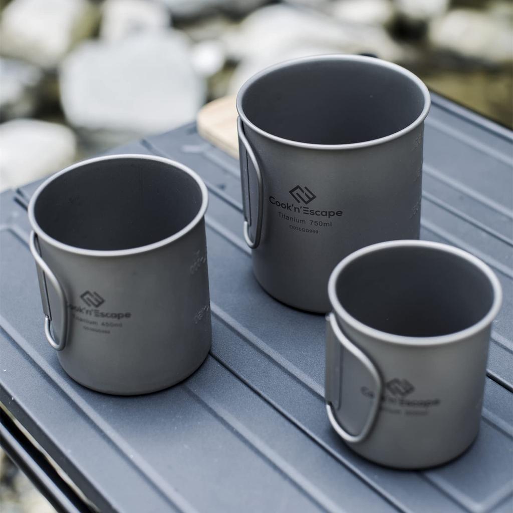 Титановая кружка Shella Cup Open Fire включает в себя хранение походной посуды COOK'N'ESCAPE и серии, легкая, совместимая, штабелируемая, сумка,