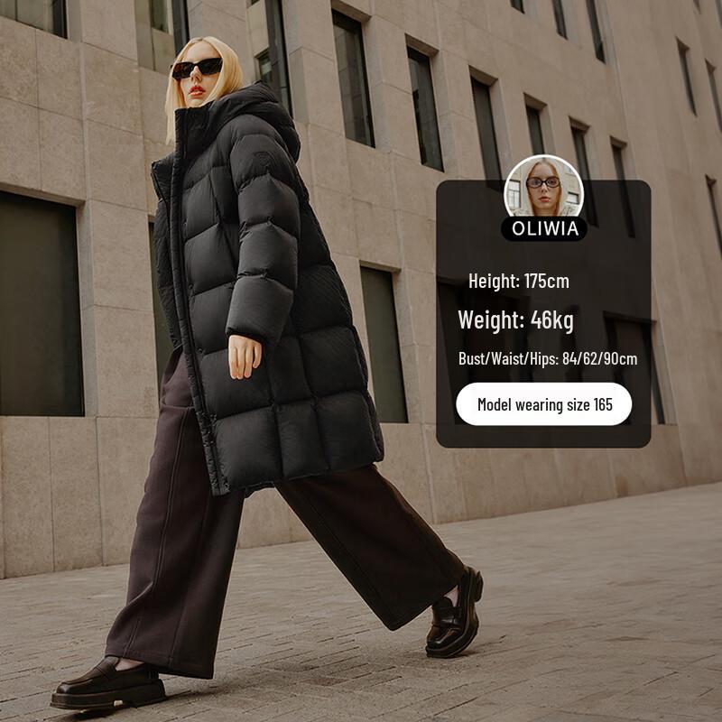 Tanboer Women's Mid-Length Hooded Down Jacket TBF530780J