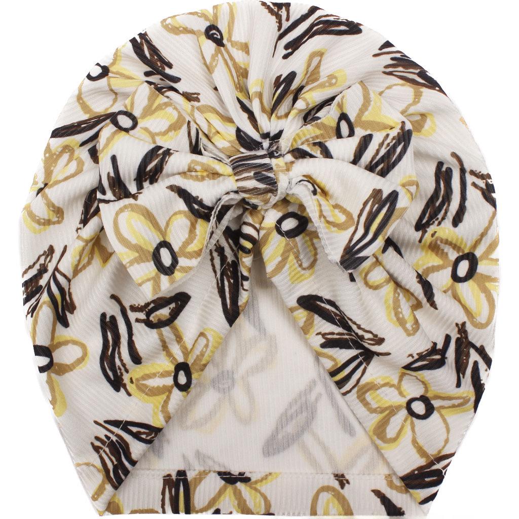 Летняя детская шапочка-бантик с креативным принтом