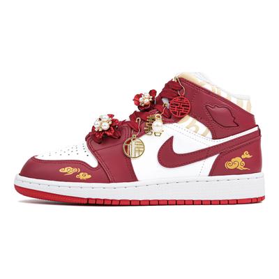Air Jordan 1 High top Винтажные Баскетбольные Кроссовки GS Красные DR6496-116(Команда4-)
