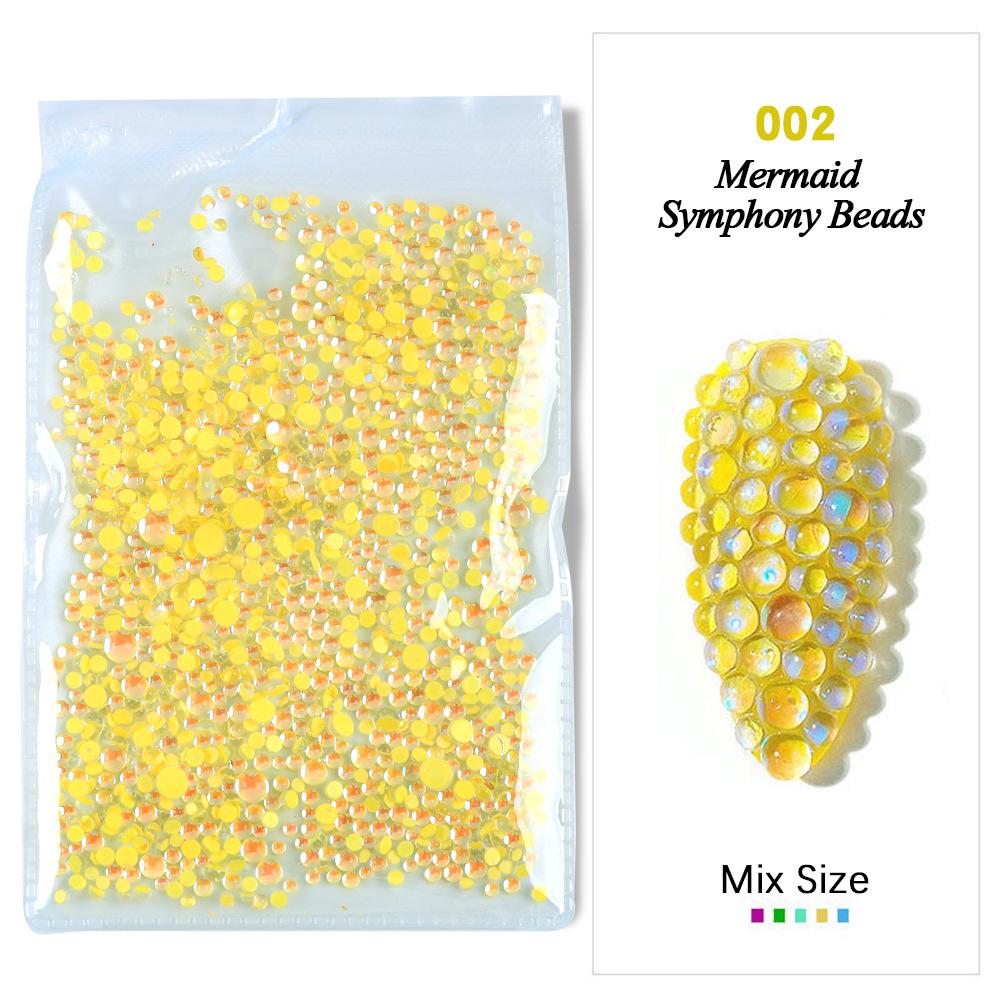 Симфония Дизайн ногтей Русалка Стеклянная бусина Аврора Конфетный цвет Дизайн ногтей Безделушка Сделай Сам Дизайн ногтей Сверло для ногтей