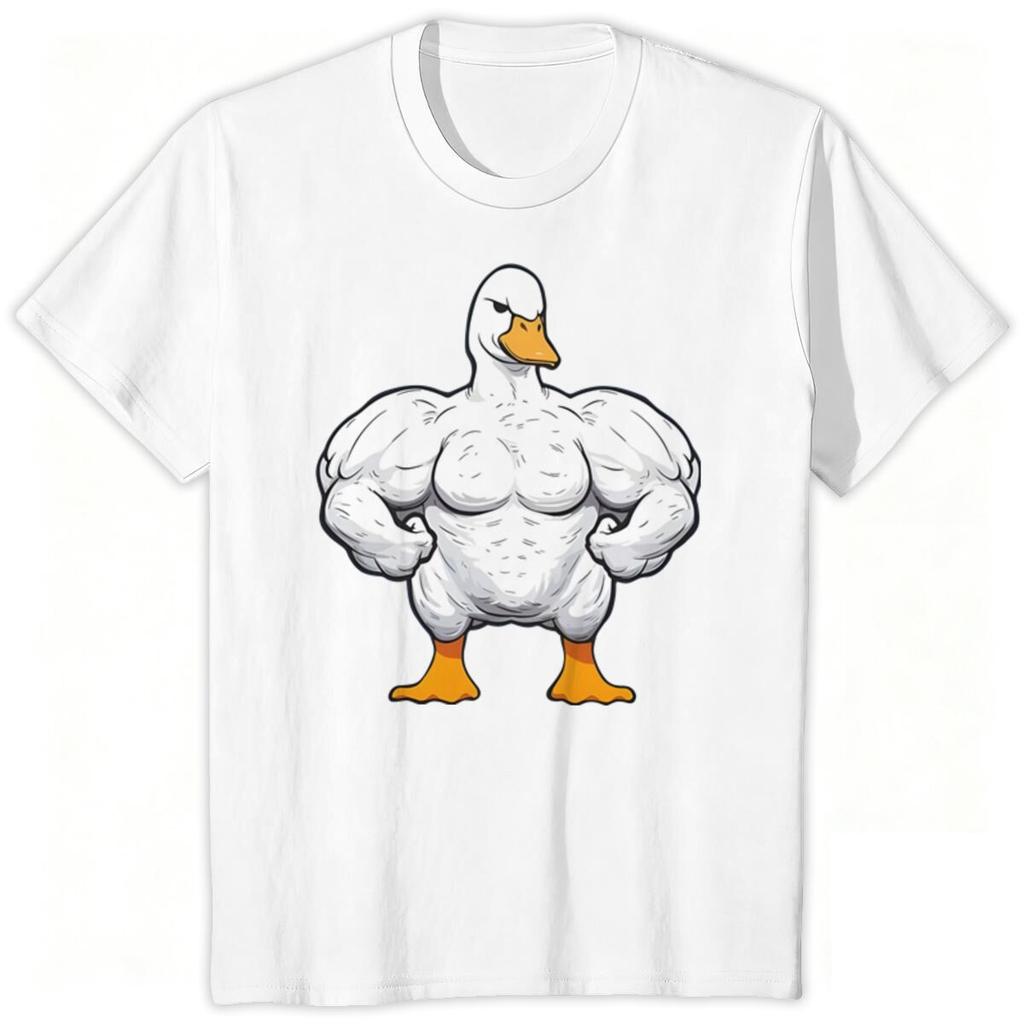 Funny Gym Duck Tshirt Gym Animal Print Shirts Short Sleeve ONeck Tops Funny Gym Lover Gift Print T Shirts Male Tee Tops