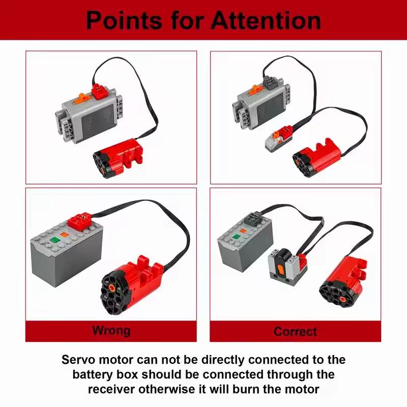 Technical Parts 91994 74784 61927 Power Functions Multi-Tool Servo Train Motor Component for DIY RC Model STEM Projects