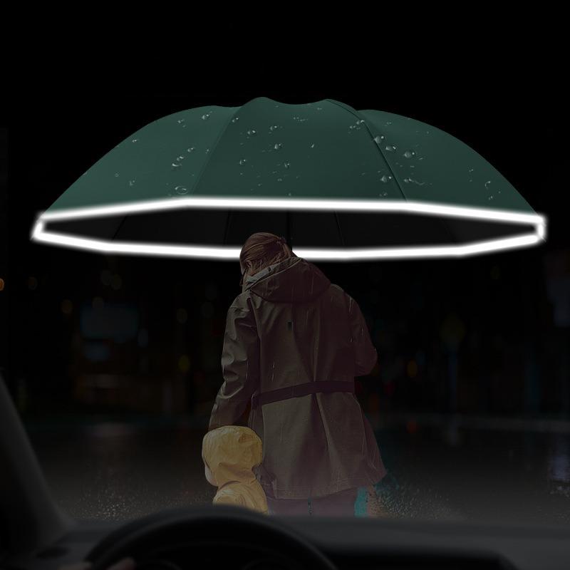 10K двойной костяной реверсивный полностью автоматический зонт для мужчин и женщин, большой ветрозащитный зонт со светоотражающей полосой, солнечный и дождливый зонт