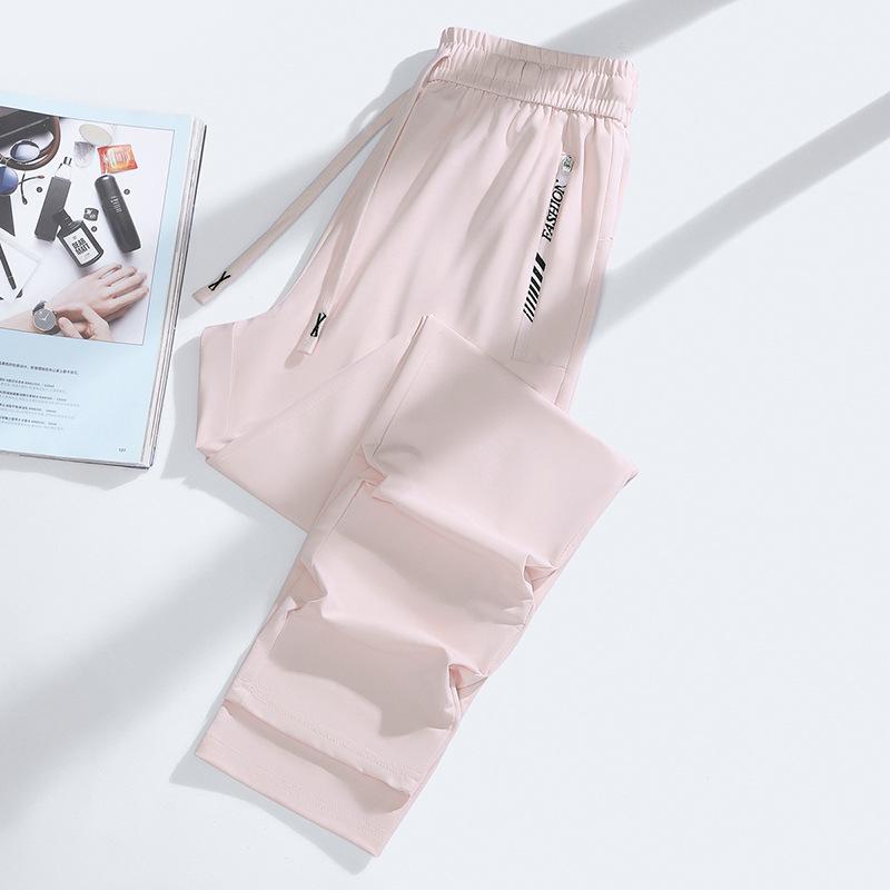 Мужские тонкие летние джоггеры из ледяного шелка для защиты от солнца - Дышащие, быстросохнущие брюки для занятий спортом на открытом воздухе для бега