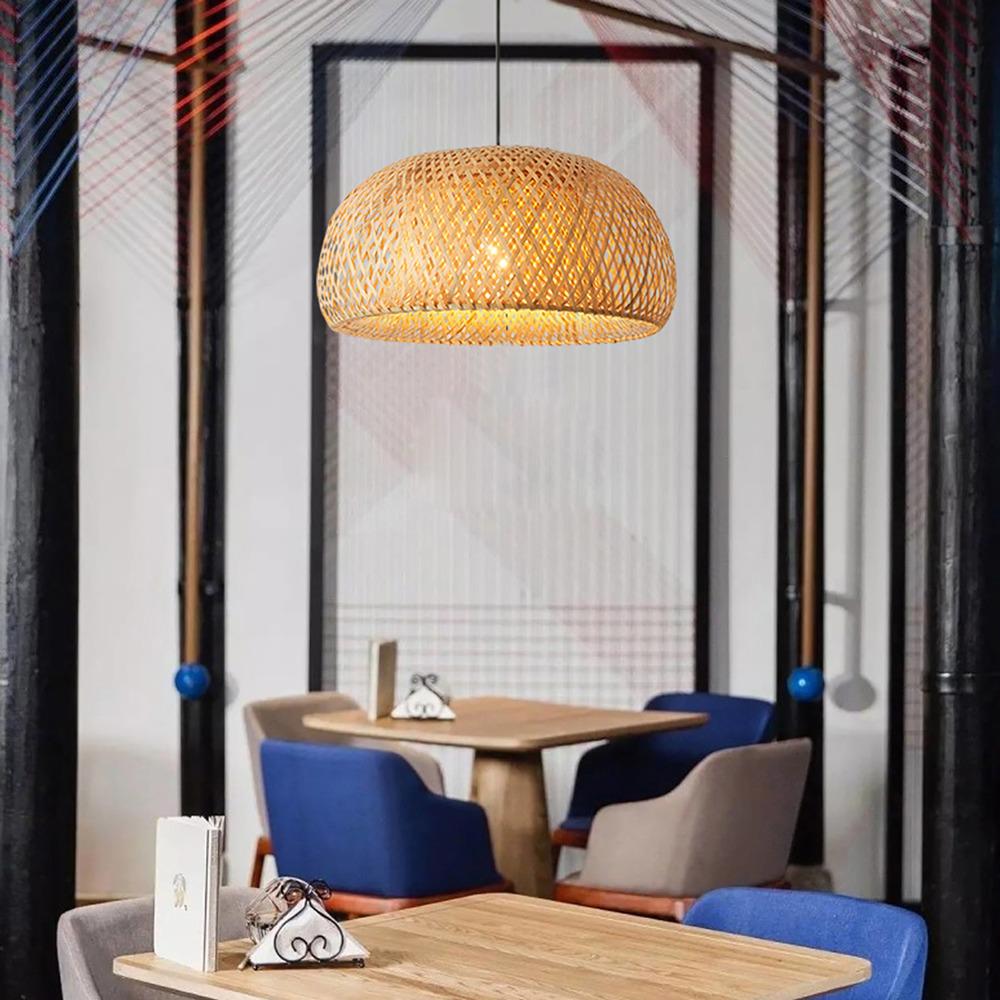 Bymaocar Антикоррозийный Винтажный Бамбуковый Плетеный Ротанговый Абажур Подвесной Светильник Потолочный Светильник Подвесной Светильник Для Гостиной, Спальни