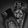 Роскошный чехол для телефона с изображением льва и диких животных для iPhone 13, 15, 14, 12 Mini 11 Pro MAX XR X SE XS 7 8 Plus, черный силиконовый защитный чехол
