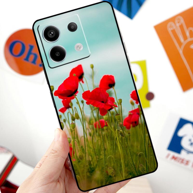 Красный Цветок Мака Funda Для Xiaomi Redmi Note 14 10 11 12 13 Pro 11S 12S Чехол Для Redmi 15 15C 13C 12C 10C 14C