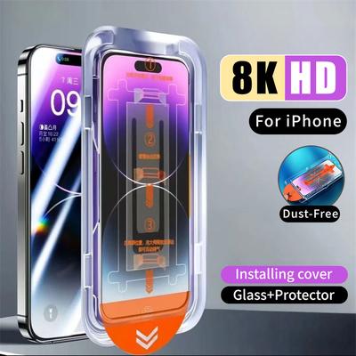 Защитное стекло Dust Free Box для iPhone 16 15 14 13 12 11 Pro Max, закаленное стекло для iPhone Xs Max XR X, комплект для автоматического удаления пыли