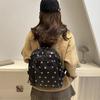 Urban Minimalist College Print Backpack With Durable Polyester And Stitching Detail For Casual Travel