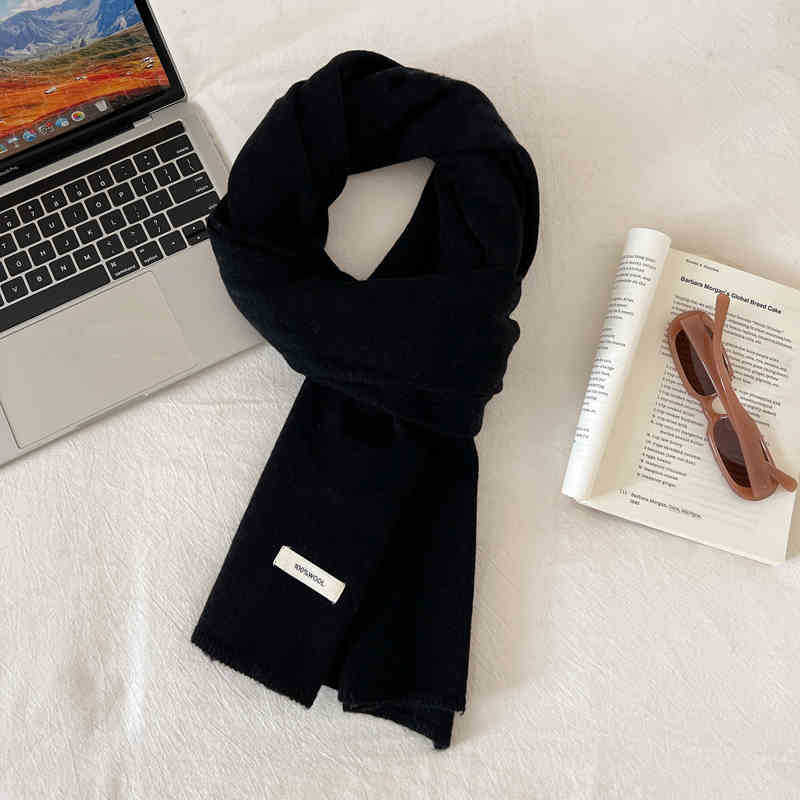 Шарф из 100% шерсти премиум-класса, пригодный для машинной стирки, женский, утолщенный, теплый, для шеи