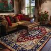 Living Room Retro Persian Style Carpet Home Decoration Lounge Coffee Table Rugs Soft Bedroom Non-slip Bedside Floor Mat Washable