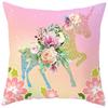 Nordic Unicorn Printed Peach Leather Velvet Pillowcase Cute Pink Horse Rainbow Cartoon Sofa Pillowcase