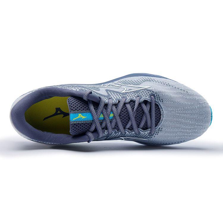 Mizuno Wave Rider 27 Lightweight Comfortable Shock Absorption Durable Breathable Rebound Low-Top Running Shoes Men Sneaker Blue Gray J1GC230301