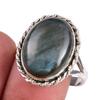 Ювелирное кольцо из стерлингового серебра 925 пробы с натуральным лабрадоритом, размер 10 f5v28