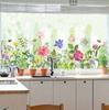 Красочная мультяшная наклейка на окно с изображением цветка и бабочки, полностью прозрачная, двухсторонняя, с видимым рисунком, наклейка для украшения дома