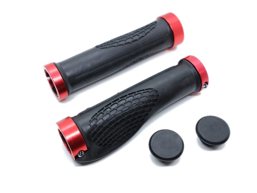 Эргономичные ручки руля Beatus для горных велосипедов, левая и правая, резиновые, тип A, комплект, ручки, (красный)