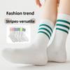 Спортивные носки с тремя полосками, мужские носки, полосатые длинные носки в стиле колледжа, махровые носки