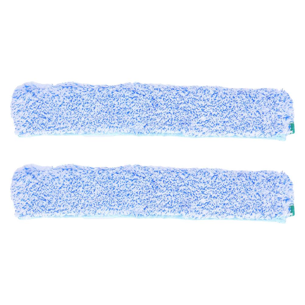 2Pcs Microfiber Window Scrubber Refill Sleeves 35Cm Reusable Glass Cleaning Replacement Streak Free High Absorption Washable