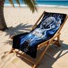 Ghostly Friends Castle Personalized Text Beach Towel Super Soft Microfiber Quickdry Fabric Perfect for Traveling Yoga Camping and Swimming