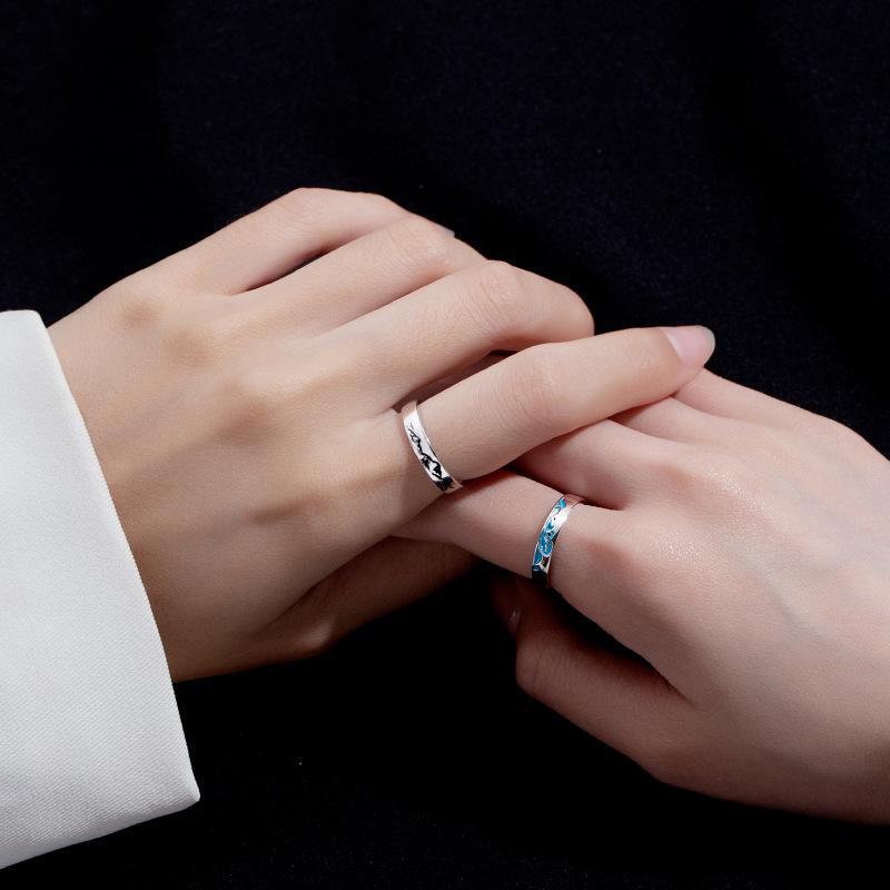 Кольца для пар Banyan Tree S925 Mountain Alliance: Роскошные кольца с индивидуальной гравировкой для парня и девушки.