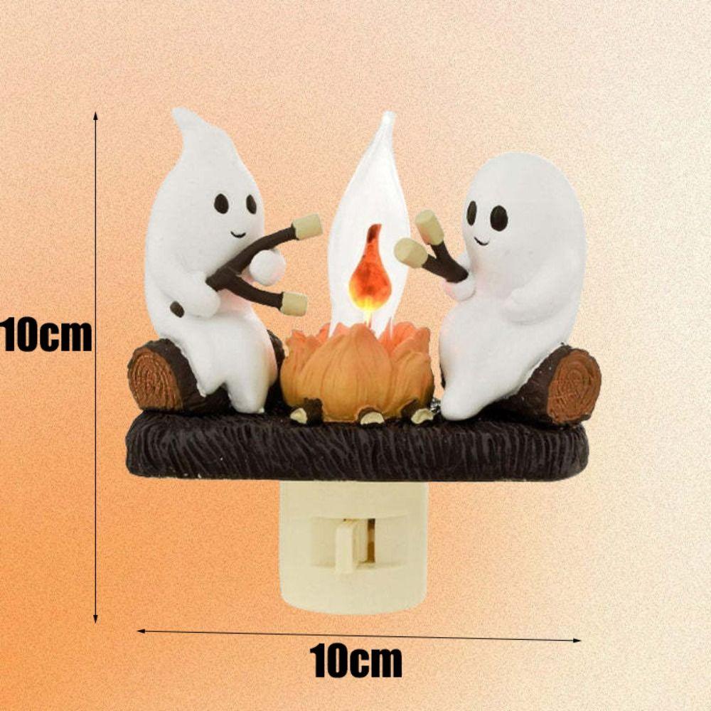 Funny Ghost Campfire Flickering Nightlight 3D Faux Campfire Night Light Ghost Bonfire Night Light