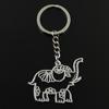 Fashion Keychain 41x50mm Hollow Elephant Silver Color Pendants DIY Men Jewelry Car Key Chain Ring Holder Souvenir For Gift