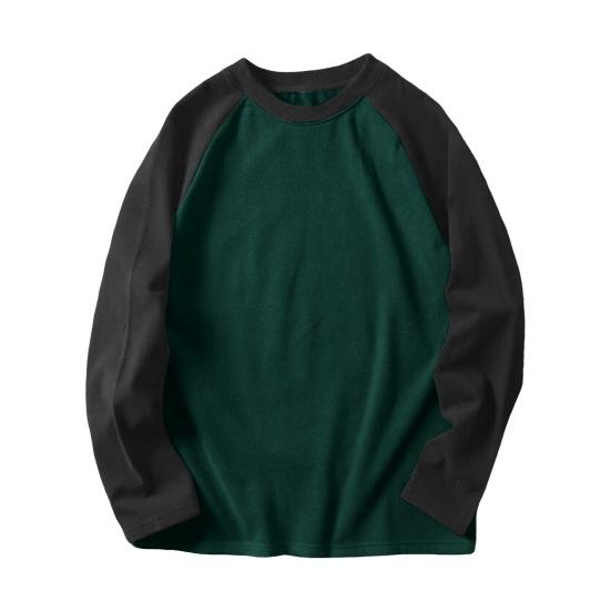 Осень-зима мужской топ с цветным блоком и круглым вырезом, длинный рукав, пуловер, большой размер, толстый, теплый, спортивный, фитнес, свитшот, повседневная одежда, деловая одежда