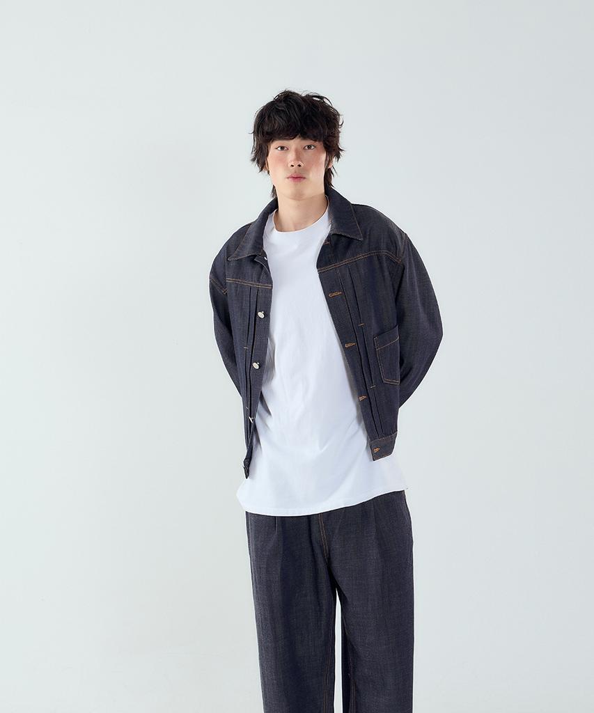 Fortyfour [M] Джинсовая куртка из необработанного денима цвета индиго