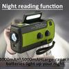 5000mah Emergency Outdoor Flashlight  Bluetooth Radio Speaker Hand Crank Solar Surviva Radio NOAA Weather Radio for Reading Lamp