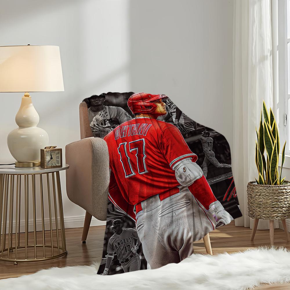 Baseball Player Star Blanket Plush Nap S-Shohei Sofa rug for O-Ohtani Living Room Office Bedroom Birthday Home Travel Kid Gifts