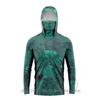 Mens Quick-Dry Ice Silk Long Sleeve Fishing Shirt With Hood Integrated Face Cover Camo Outdoor Performance Top