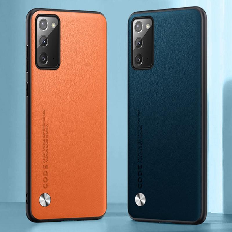 Роскошный чехол из искусственной кожи для Samsung Galaxy Note 20 Ultra Note20 5G, задняя крышка, деловой матовый силиконовый защитный чехол для телефона