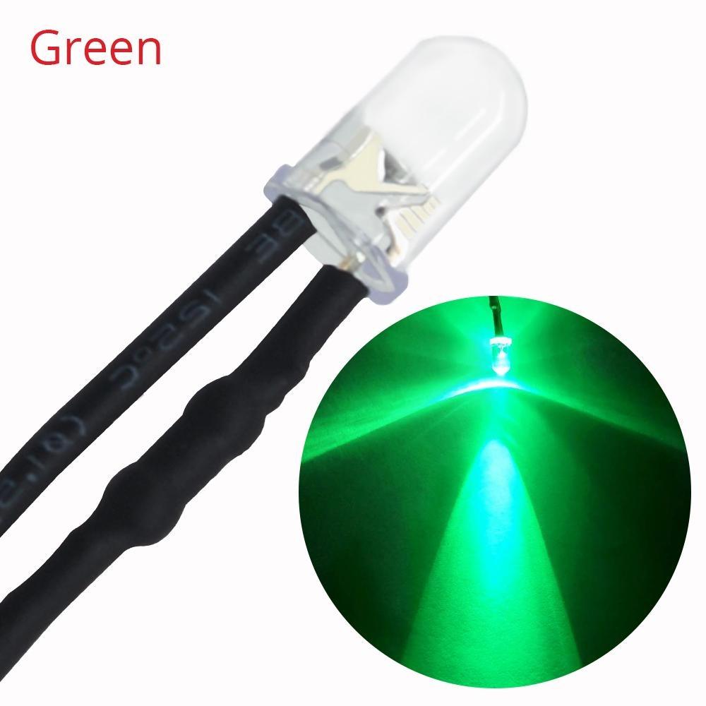 5X F5 5 мм Круглые 20 см Предварительно смонтированные DC 12 В светодиодные лампы Лампочка Белый Красный Синий Зеленый Желтый Белый Теплый Белый Диодные излучающие Диоды