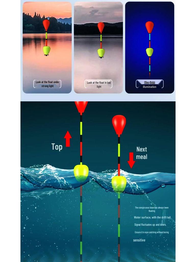Ультракороткая трава Дыра Нано Поплавок для Карася с Утолщенным, Привлекающим Внимание Дизайном