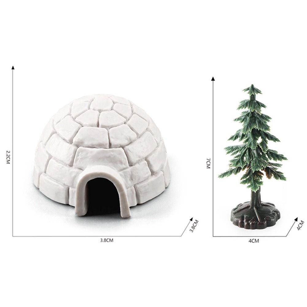 North Pole Bear Igloos Model Arctic Figures Toy Mini Polar Animal Shelter Architecture Model