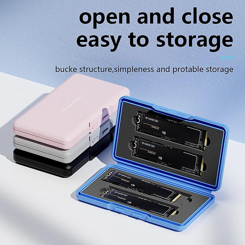 4-слотовый корпус для M.2 SSD, кейс для хранения, корпус 2280 для SSD, сумка для корпуса SSD, для корпуса SSD, коробка для жесткого диска SATA NVme, для SSD, ударопрочный, портативный корпус