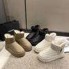 Snow Boots Women's Thick-soled Outer Cotton Boots Winter New Low Tube Large Size Round Head Muffin Bottom Plus Short Boots