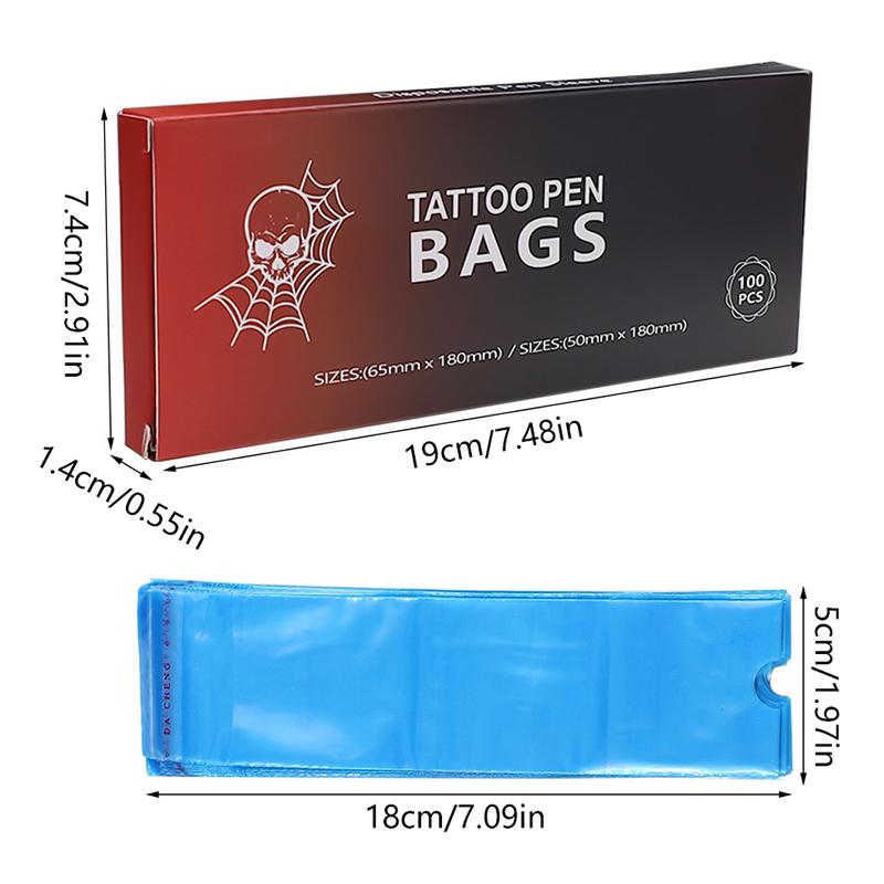 100 шт. больших размеров сумки для тату-ручек чехлы для машинок для татуировок черные синие самоклеящиеся чехлы аксессуары для татуировок