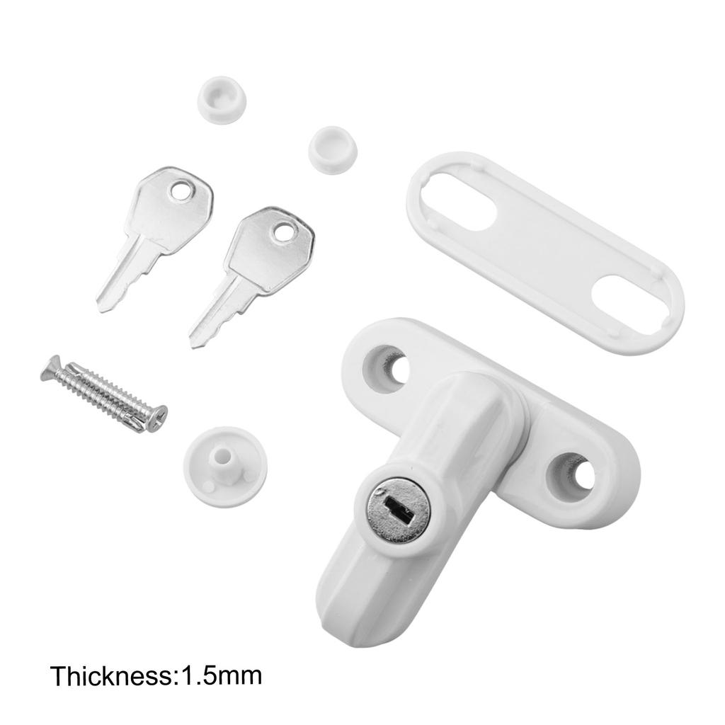Window Latch Alloy Safety Buckle Lock Door Sash Jammer Security Restrictor Lock With Key Window Anti-theft Hasp Hardware