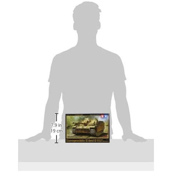 Tamiya 1/48 Military Miniature Series No.40 German Army Panzer III Assault Gun G Early Type Plastic Model 32540 (Green & Brown, 30cm x 5cm