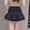 Summer Denim Ruffle Half Body Skirt Fishtail Skirt Trouser Skirt